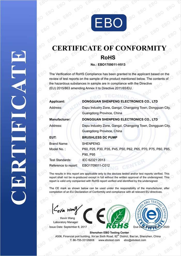 ROHS certificate